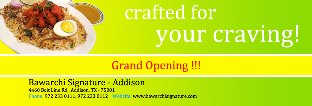Bawarchi new location - 4460 Belt Line Rd, Addison, TX - 75001